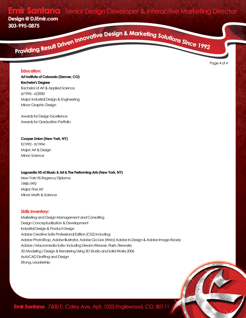 Design and Marketing Directo Resume Page 4
