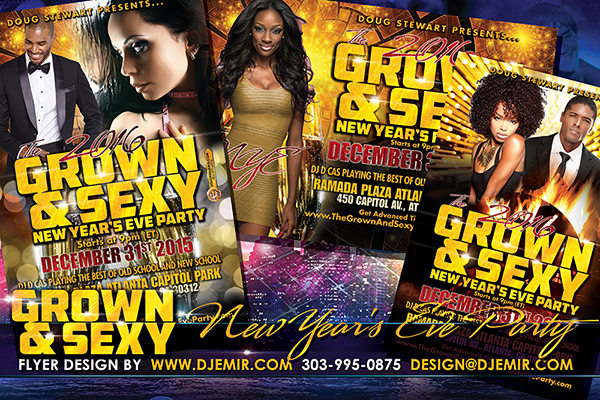 Grown And Sexy New Years Eve Flyer Design