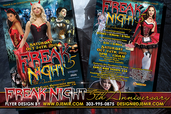 Freak Night 5 Halloween Flyer Design