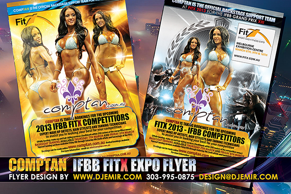 Fitness Competition IFBB FitX Fitness Model Exposition flyer design