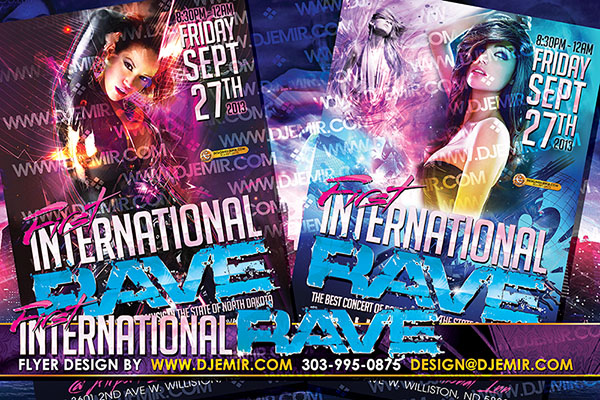 First International Rave Flyer design and Poster Design