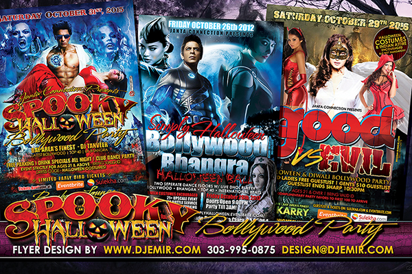 Spooky Bollywood Halloween and Good Vs Evil Halloween Party Flyer Designs