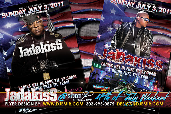 Independence Day Weekend Jadakiss Concert Flyer Design Sobe Live South Beach Miami Florida Flyer Design