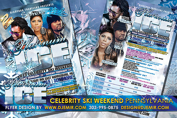Platinum Ice Black Celebrity Weekend Flyer Design