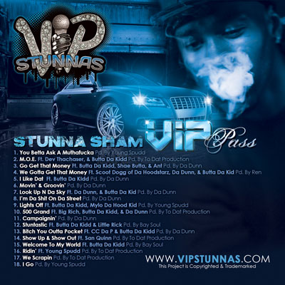 Stunna Sham Mixtape Album Cover Design Back